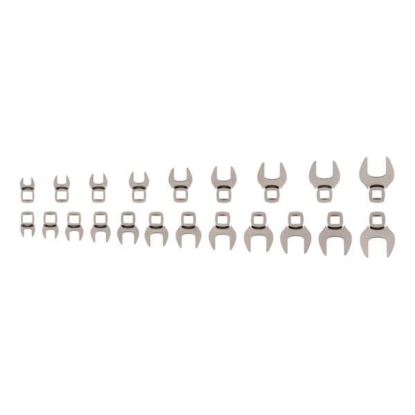 3/8 Inch Drive Crowfoot Wrench Set, 21-Piece (5/16-3/4 in., 8-19 mm)